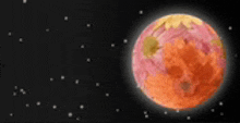 a painting of a planet in space with a black background