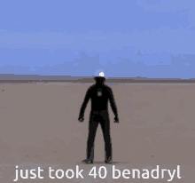 a picture of a black explosion with the words just took 40 benadryl below it