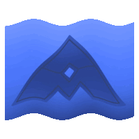 a blue triangle with a diamond in the middle on a white background