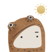 a drawing of a frog with the sun behind it