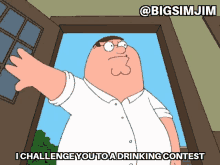family guy seth mac farlane peter griffin i challenge you to a drinking contest i challenge u