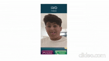 a video of a boy talking on a phone with the words ioio mobile on the screen