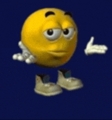 a cartoon smiley face is giving a thumbs up .