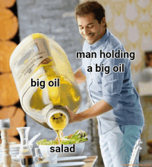 Big Oil Man Holding Big Oil GIF - Big Oil Man Holding Big Oil Salad GIFs
