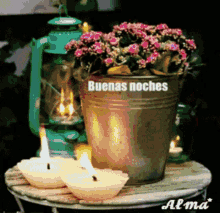 Buenas Noches Flowers GIF - Buenas Noches Flowers Candle GIFs