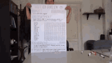 a man is holding up a poster that says recruitment on it