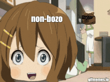 a cartoon of a girl with the words non-bozo on it