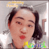 a picture of a woman with the name mariel written on it