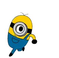 a cartoon minion with a big eye and a blue pants