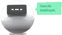 a speech bubble that says teeme uhe shnabilivovski on it