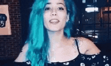 Halsey Blue Haired GIF - Halsey Blue Haired Smile GIFs