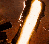 a drawing of a sword with a glowing flame coming out of it