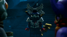 a cartoon character with a skull on his head and a sword