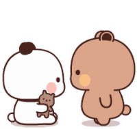 Panda Bear Brown Bear Sticker - Panda Bear Brown Bear Couple Kiss Stickers