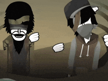 a cartoon of a man wearing a mask and a hat