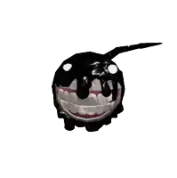 a cartoon drawing of a monster with a big smile