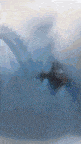 a blurred image of a whale swimming in the water
