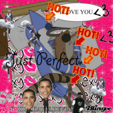 a picture of a cartoon character with the words hot love you