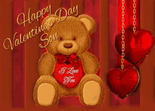 Happy Valentines Day Son Ily GIF - Happy Valentines Day Son Ily Teddybear GIFs