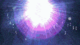 a purple background with a white light coming out of the center