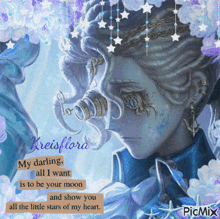 a painting of a woman with a quote from kreisflora