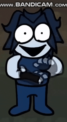 a cartoon character with a big smile on his face