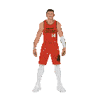 a basketball player wearing a red heat culture jersey