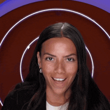 a woman with her mouth open and a nose ring