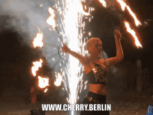 Cherry Berlin Fire Girl GIF - Cherry Berlin Fire Girl Pyro Show GIFs