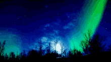 aurora sky night moon beautiful
