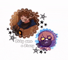 a drawing of a boy and a girl with the words " toby ama a frany "