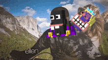 a cartoon of a man and a woman with the name ellen on the bottom right