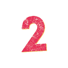 two number2 second floral pink