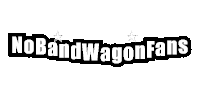 a black and white logo that says no bandwagon fans
