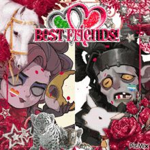 a picture of a girl and a monster with the words best friends