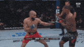 a ufc fight between johnson and azatar is going on