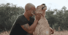 Hugging The Lion Dean Schneider GIF