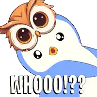a cartoon owl with the word whooo written on it