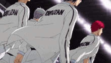 a group of rakuzan players are standing in a line