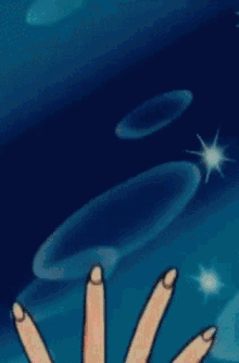 a close up of a hand with a blue background