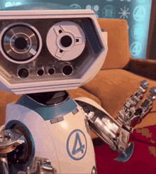 a robot with a number 4 on its chest
