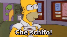 Homer Simpsons  Schifo Zuppa Pranzo Lavoro Ufficio GIF