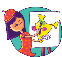 Girl Painting Indian Map Sticker - L3india Girl Cute Stickers