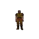 a pixel art of a man standing on his hind legs with his hands on his hips .