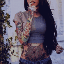 nasty royze jam girl pose tattoos