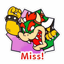 bowser miss mario party sticker