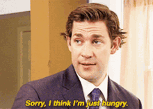 the office jim halpert sorry i think im just hungry hungry im just hungry