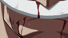 a drawing of a man with blood coming out of his nose