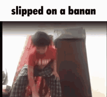 slipped on banan zoom kid fall banana
