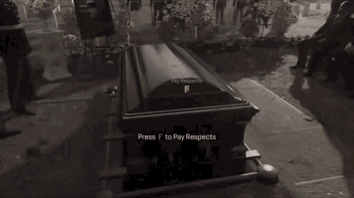 Press F to pay respect  Funny gif, Funny pictures, Funny